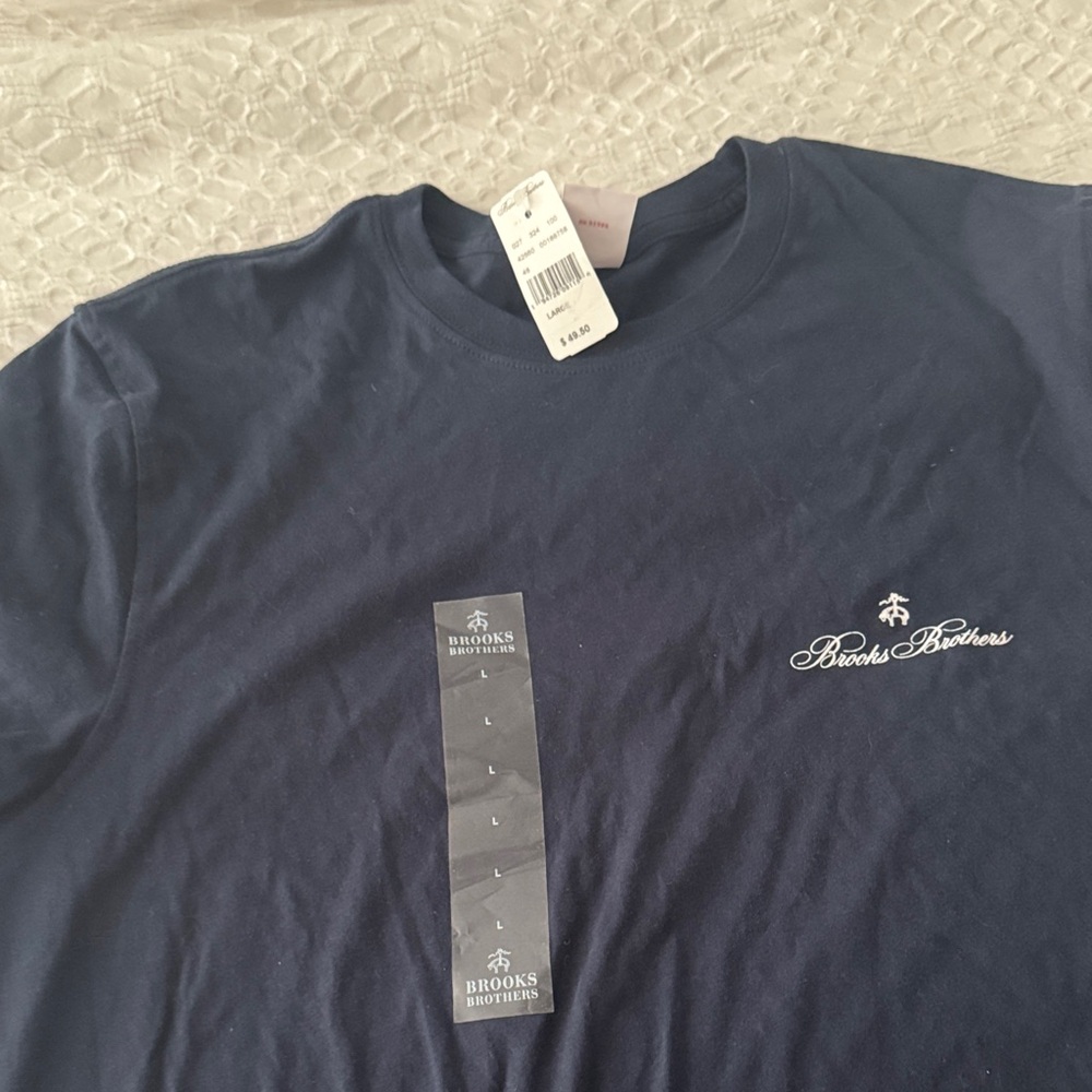 Brooks Brothers Blue Short Sleeve Tee Classic Crew Neck